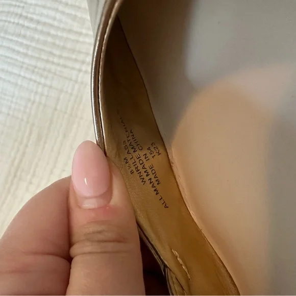 Nine West Rowen Pointed Toe Slingback Heel Bronze Gold Kitten Formal Evening 8.5 - Picture 5 of 7